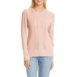 EQUIPMENT Laurier Rose Cloud Pointelle Knit Sweater Size XS